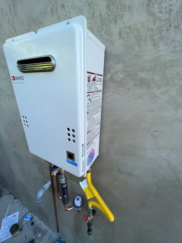 Tankless water heater installation for Keystone homes